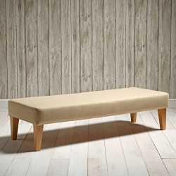 Arden Plain Top Footstool 152 x 53cm (60 x 21") - Wool Plain Honey - 9ins Tapered Natural