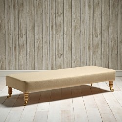 Arden Plain Top Bench Stool 152x53cm (60x21") - Wool Plain Honey - 17.8cm (7") Castor Leg Natural