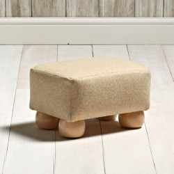 Arden Plain Top Footstool 33 x 23cm (13 x 9") Wool Plain Honey - 5cm (2") Bun Foot Natural Arden Plain Top Footstool 33 x 23cm (13 x 9") Wool Plain Honey - 5cm (2") Bun Foot Natural