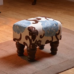 Arden Plain Top Footstool 33 x 23cm (13 x 9") COM - 5ins Dark Turned Leg Arden Plain Top Footstool 33 x 23cm (13 x 9") COM - 5ins Dark Turned Leg