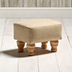 Arden Plain Top Footstool 33 x 23cm (13 x 9") Wool Plain Honey - 10.2cm (4") Turned Leg - Natural Arden Plain Top Footstool 33 x 23cm (13 x 9") Wool Plain Honey - 10.2cm (4") Turned Leg - Natural
