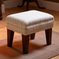 Wentwood Plain Top Footstool with Border 46 x 33cm (18 x 13") Customers Own Material - 9ins Tapered Legs Mahogany