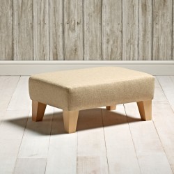 Arden Plain Top Footstool 61 x 41cm (24 x 16") Wool Plain Honey - 5ins Tapered Leg Natural