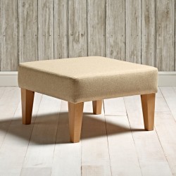 Arden Plain Top Footstool 61 x 61cm (24 x 24") Wool Plain Honey - 9ins Tapered Leg Natural