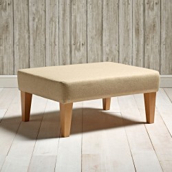 Arden Plain Top Footstool 81 x 61cm (32 x 24") Wool Plain Honey - 9ins Tapered Leg Natural