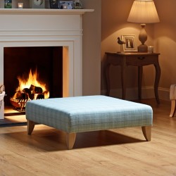 Arden Plain Top Footstool 91 x 91cm (36 x 36") Customers Own Material - 15.2cm (6") Convex Tapered Leg Oiled Oak