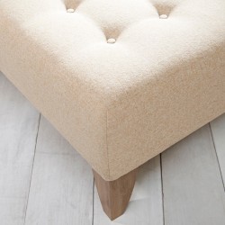 Cannock Shallow Buttoned Footstool 91 x 91cm (36 x 36") Wool Plain Honey