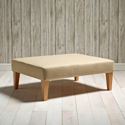 Arden Plain Top Footstool 102 x 76cm (40 x 30") Wool Plain Honey - 9ins Tapered Legs Natural