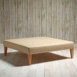 Arden Plain Top Footstool 122 x 122cm (48 x 48") Wool Plain Honey - 9ins Tapered Leg Natural