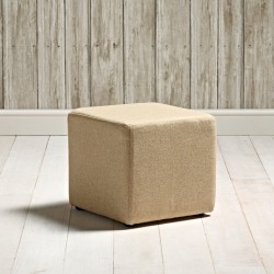 Dalby Cube Footstool 36 x 36cm (14 x 14") Wool Plain Honey