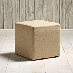 Dalby Cube Footstool 46 x 46cm (18 x 18") Wool Plain Honey