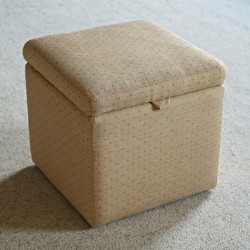 Brechfa Plain Lid Storage Ottoman 48 x 48cm (19 x 19") Customers Own Material - Sanderson Breton Sand