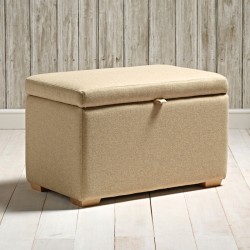 Brechfa Plain Lid Storage Ottoman 79 x 46cm (31 x 18") Wool Plain Honey - 1ins Square Foot Natural