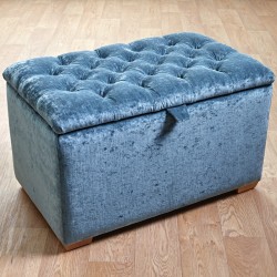 Dean Deep Buttoned Lid Storage Ottoman 79 x 46cm (31 x 18") Crushed Velvet Slate - 1ins Square Feet Natural Dean Deep Buttoned Lid Storage Ottoman 79 x 46cm (31 x 18") Crushed Velvet Slate - 1ins Square Feet Natural