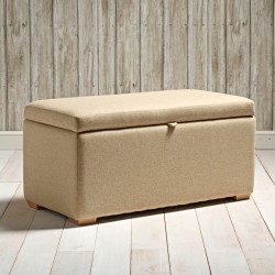 Brechfa Plain Lid Storage Ottoman 102 x 48cm (40 x 19") Wool Plain Honey - 1ins Square Foot Natural