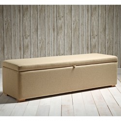 Brechfa Plain Lid Storage Ottoman 183 x 53cm (72 x 21") Wool Plain Honey - 1ins Light Square Legs