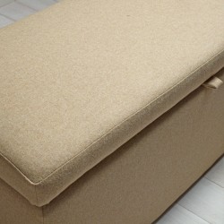 Brechfa Plain Lid Storage Ottoman 183 x 53cm (72 x 21") Wool Plain Honey