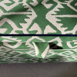 Caldey Plain Lid Curved Arm Storage Ottoman 144 x 56cm (56.5 x 22") COM Haines Collection - Contrast Piped COM - Dark Bun Feet 226056