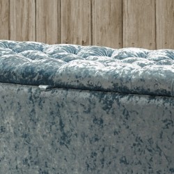 Cardinham Deep Buttoned Lid Scroll Arm Storage Ottoman 144 x 56cm (56.5 x 22") Shimmer Velvet Mist Cardinham Deep Buttoned Lid Scroll Arm Storage Ottoman 144 x 56cm (56.5 x 22") Shimmer Velvet Mist