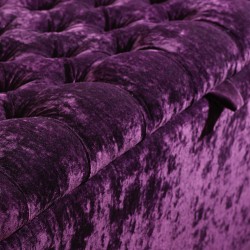 Cardinham Deep Buttoned Lid Scroll Arm Storage Ottoman 144 x 56cm (56.5 x 22") Crushed Velvet Aubergine Cardinham Deep Buttoned Lid Scroll Arm Storage Ottoman 144 x 56cm (56.5 x 22") Crushed Velvet Aubergine