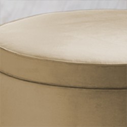 Winterfold Plain & Piped Lid Medium Depth Round Storage Footstool 102cm (40") Wool Plain Honey