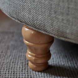 Winterfold Plain & Piped Lid Medium Depth Round Storage Footstool 76cm (30") with 12.7cm (5") Turned Leg Natural Winterfold Plain & Piped Lid Medium Depth Round Storage Footstool 76cm (30") with 12.7cm (5") Turned Leg Natural