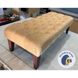 Kinver Deep Buttoned Footstool 122 x 53cm (48x21") COM Chelsea 05 Buckskin - 9ins Tapered Mahogany Leg - Plain Trim 5281 Kinver Deep Buttoned Footstool 122 x 53cm (48x21") COM Chelsea 05 Buckskin - 9ins Tapered Mahogany Leg - Plain Trim 5281
