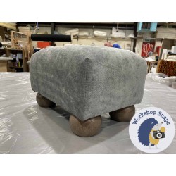 Arden Plain Top Footstool 33 x 23cm (13 x 9") House Velvet Silver - 2ins Bun Oak Foot 5595 Arden Plain Top Footstool 33 x 23cm (13 x 9") House Velvet Silver - 2ins Bun Oak Foot 5595