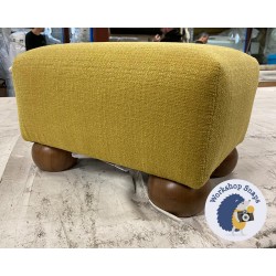 Arden Plain Top Footstool 33 x 23cm (13 x 9") Soft Weave Mustard - 2ins Bun Oak Feet 7636 Arden Plain Top Footstool 33 x 23cm (13 x 9") Soft Weave Mustard - 2ins Bun Oak Feet 7636