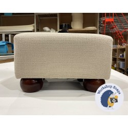 Arden Plain Top Footstool 33 x 23cm (13 x 9") Soft Weave Stone - 2ins Mahogany Bun Foot 6170 Arden Plain Top Footstool 33 x 23cm (13 x 9") Soft Weave Stone - 2ins Mahogany Bun Foot 6170