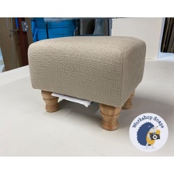 Arden Plain Top Footstool 33 x 23cm (13 x 9") Soft Weave Stone - 4ins Turned Natural Leg 6974 Arden Plain Top Footstool 33 x 23cm (13 x 9") Soft Weave Stone - 4ins Turned Natural Leg 6974