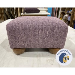 Arden Plain Top Footstool 33 x 23cm (13 x 9") Textured Weave Heather - 2ins Bun Oak Feet 6518 Arden Plain Top Footstool 33 x 23cm (13 x 9") Textured Weave Heather - 2ins Bun Oak Feet 6518