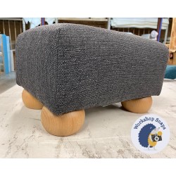 Arden Plain Top Footstool 33 x 23cm (13 x 9") Textured Weave Slate - 2ins Bun Natural Foot 7377 Arden Plain Top Footstool 33 x 23cm (13 x 9") Textured Weave Slate - 2ins Bun Natural Foot 7377