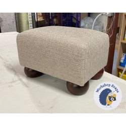 Arden Plain Top Footstool 33 x 23cm (13 x 9") Textured Weave Stone - 2ins Bun Mahogany Foot 8271 Arden Plain Top Footstool 33 x 23cm (13 x 9") Textured Weave Stone - 2ins Bun Mahogany Foot 8271
