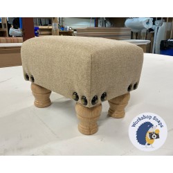 Arden Plain Top Footstool 33 x 23cm (13 x 9") Wool Plain Honey - Corner Studs - 4ins Turned Natural Leg 8207 Arden Plain Top Footstool 33 x 23cm (13 x 9") Wool Plain Honey - Corner Studs - 4ins Turned Natural Leg 8207