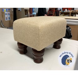 Arden Plain Top Footstool 33 x 23cm (13 x 9") Wool Plain Honey - Plain Trim - 4ins Turned Mahogany Leg 8371 Arden Plain Top Footstool 33 x 23cm (13 x 9") Wool Plain Honey - Plain Trim - 4ins Turned Mahogany Leg 8371