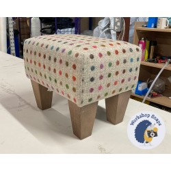 Arden Plain Top Footstool 33 x 23cm (13 x 9") Wool Spot Natural - 5ins Tapered Oak Leg 8282 Arden Plain Top Footstool 33 x 23cm (13 x 9") Wool Spot Natural - 5ins Tapered Oak Leg 8282