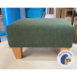 Arden Plain Top Footstool 46 x 33cm (18 x 13") COM John Lewis Windsor Verde Green - 5ins Tapered Natural Leg 7028
