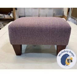 Arden Plain Top Footstool 46 x 33cm (18 x 13") Textured Weave Heather - 5ins Tapered Mahogany Leg 4814