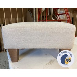 Arden Plain Top Footstool 46 x 33cm (18 x 13") Soft Weave Stone - 5ins Tapered Oak Leg 7462