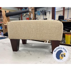 Arden Plain Top Footstool 46 x 33cm (18 x 13") Wool Plain Honey - 5ins Tapered Mahogany Leg 7212