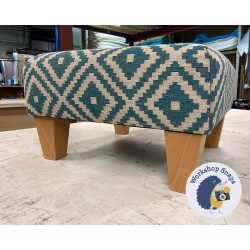 Arden Plain Top Footstool 46 x 46cm (18 x 18") Geometric Bricks Capri - 5ins Tapered Natural Leg 7402
