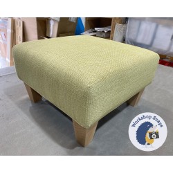 Arden Plain Top Footstool 46 x 46cm (18 x 18") Basket Weave Lime - Self Piped - 5" Tapered Natural Leg 5506