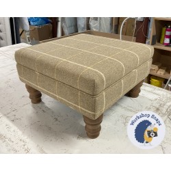 Wentwood Plain Top Footstool with Border 46 x 46cm (18 x 18") Moons Legacy Kingham Natural - 12.7cm Turned Oak Leg 9305
