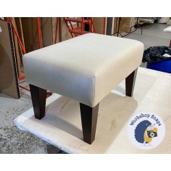 Arden Plain Top Footstool 61 x 41cm (24 x 16") COM Dundee Herringbone - 9ins Tapered Mahogany Leg 7410