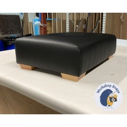 Arden Plain Top Footstool 61 x 41cm (24 x 16") Faux Leather Black - 1ins Natural Square Leg 8292