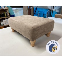 Arden Plain Top Footstool 61 x 41cm (24 x 16") House Velvet Mink - 4ins Turned Natural Leg 6970