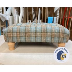 Kinver Deep Buttoned Footstool 61 x 41cm (24 x 16") Heritage Wool Aqua - 4ins Turned Natural Leg 7524 Kinver Deep Buttoned Footstool 61 x 41cm (24 x 16") Heritage Wool Aqua - 4ins Turned Natural Leg 7524