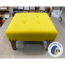 Cannock Shallow Buttoned Footstool 61 x 61cm (24 x 24") Flat Velvet Buttercup - Corner Studs - 9" Tapered Oak Leg 5457 Cannock Shallow Buttoned Footstool 61 x 61cm (24 x 24") Flat Velvet Buttercup - Corner Studs - 9" Tapered Oak Leg 5457