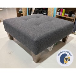 Cannock Shallow Buttoned Footstool 61 x 61cm (24 x 24") Textured Weave Slate - 5ins Tapered Oak Leg 6419 Cannock Shallow Buttoned Footstool 61 x 61cm (24 x 24") Textured Weave Slate - 5ins Tapered Oak Leg 6419
